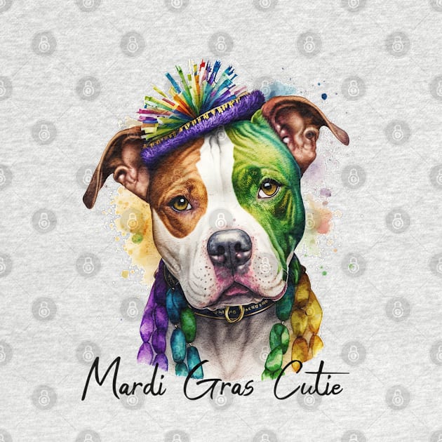 Mardi Gras Cutie Pit bull by Trinket Trickster